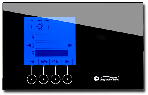aquaview mit Bildschirm in blau eingestellt