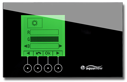 aquaview mit Bildschirm in grün eingestellt