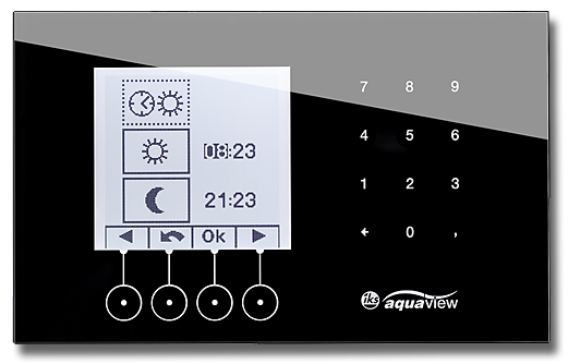 aquaview mit Bildschirm in weiß eingestellt