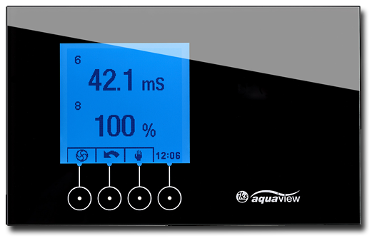 aquaview Bildschirm zeigt zwei Werte